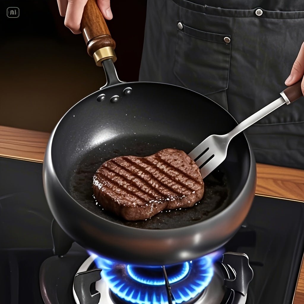 Cast Forge slitesterk støpejernspanne med lokk for allsidig matlaging