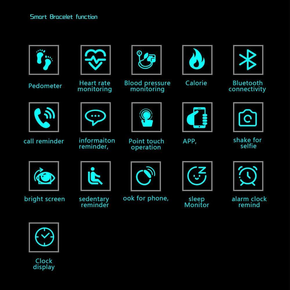 Bracelet de fitness étanche avec suivi de la fréquence cardiaque et moniteur de pression artérielle