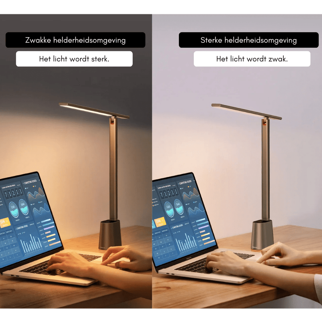 LumaFold dobíjecí LED lampa s skládacím rámem a stmíváním pro použití doma i v kanceláři
