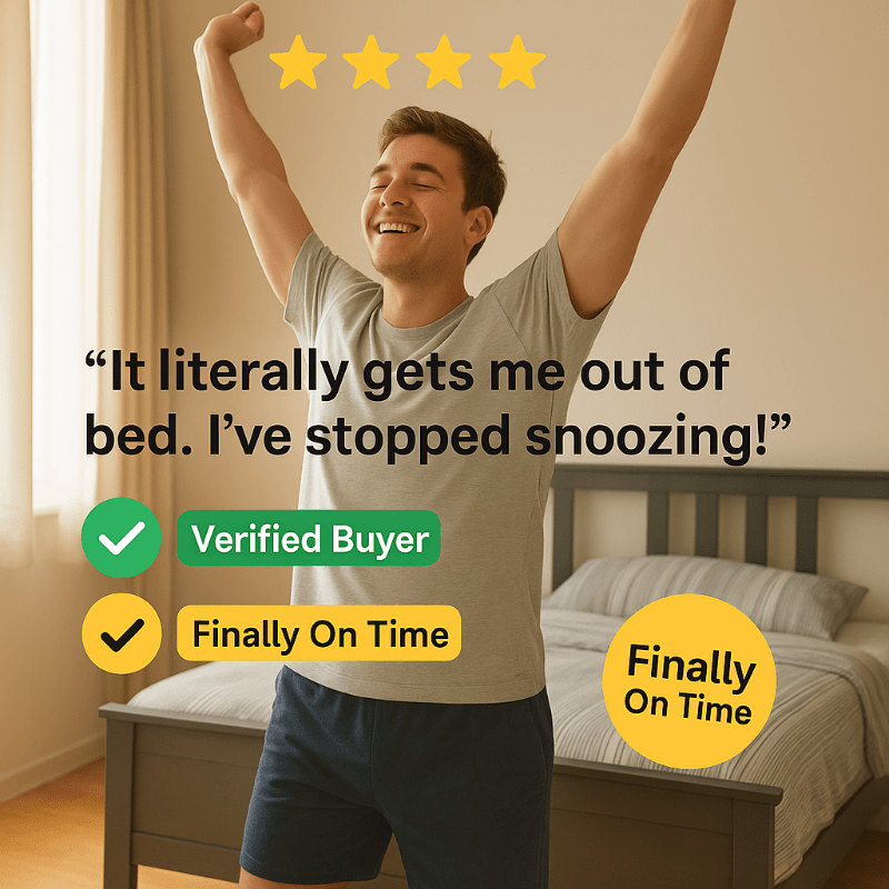 Budík RiseStep Floor Rug vyžaduje krok k ztišení pro hluboké spáče