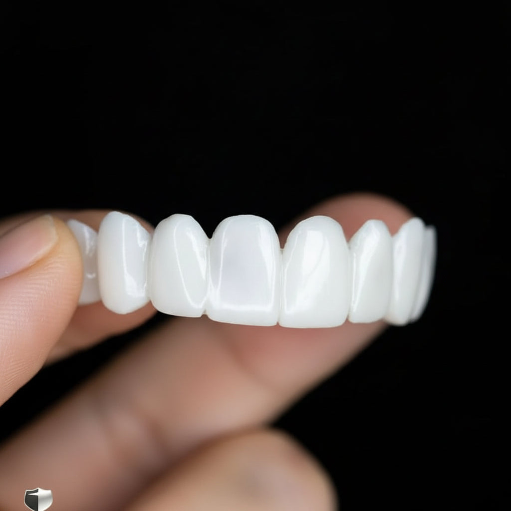 Oraluxe Elegant Reusable Dentures Featuring White Lenses