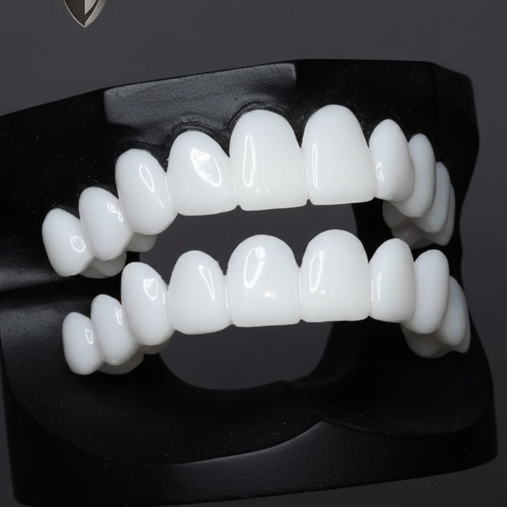 Oraluxe Elegant Reusable Dentures Featuring White Lenses