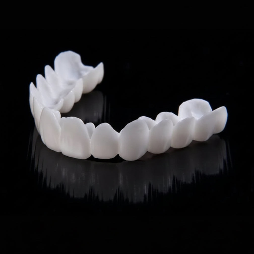Oraluxe Elegant Reusable Dentures Featuring White Lenses
