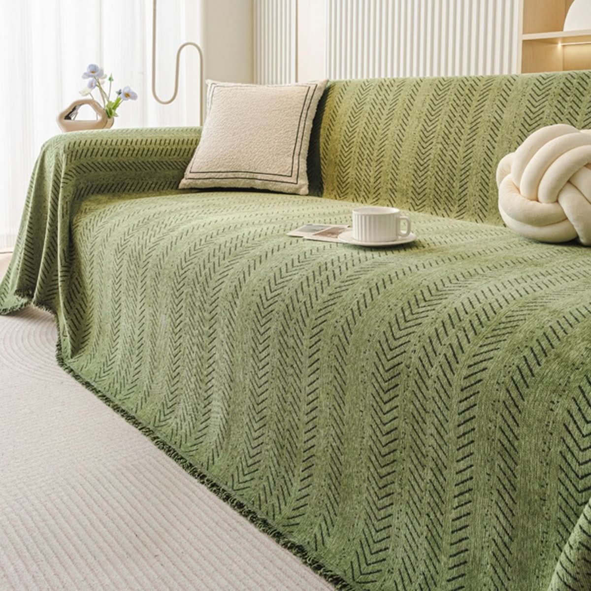 TextureLux Scratch-Resistant Chenille Sofa Cover for Homes