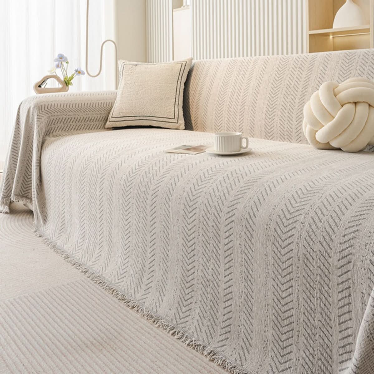 TextureLux Scratch-Resistant Chenille Sofa Cover for Homes