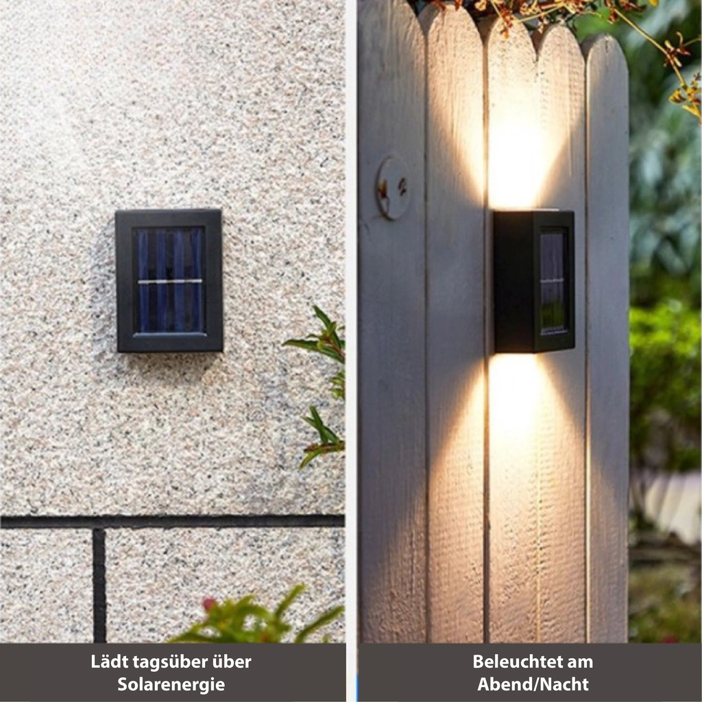 SolarGlow Udendørs Solcelle Væglamper med Automatisk Tænd/Sluk