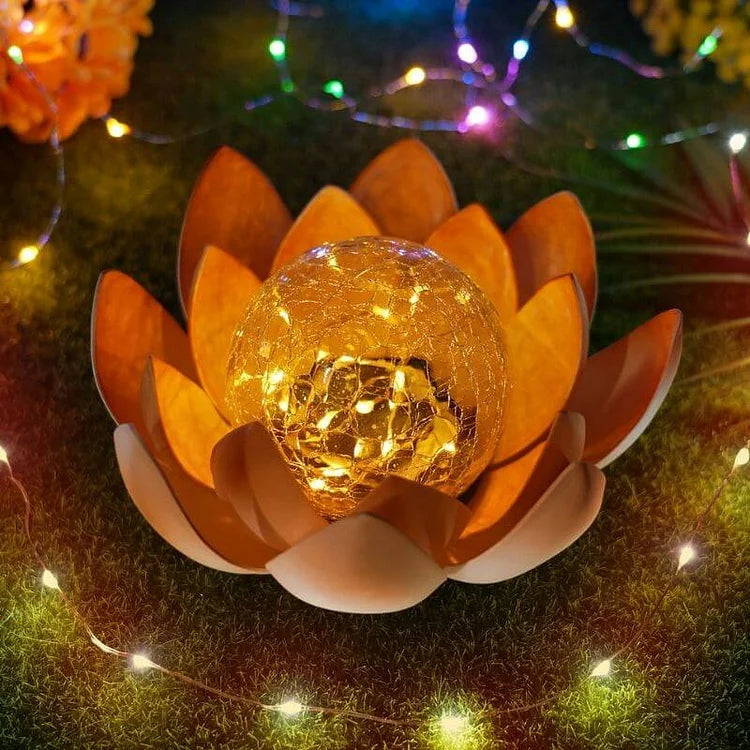 Lotus Radiance Solar Lantern For Elegant Outdoor Ambience