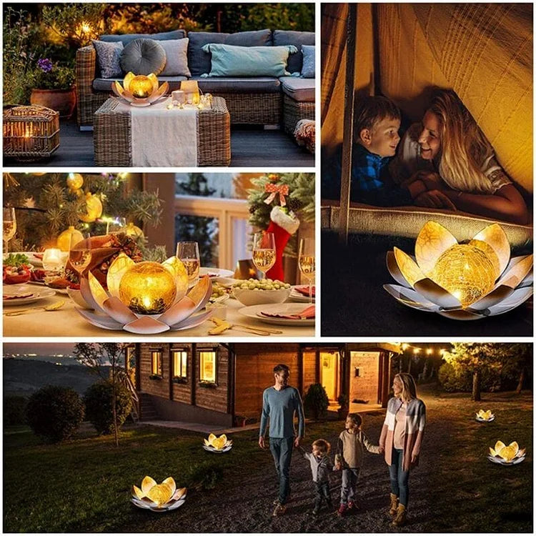 Lotus Radiance Solar Lantern For Elegant Outdoor Ambience
