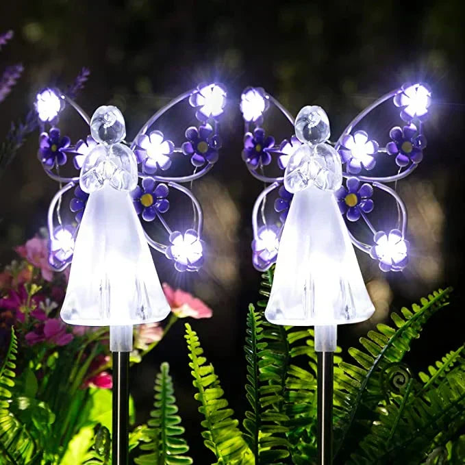 ضوء حديقة خارجي أنيق على شكل ملاك شمسي LED بتصميم مقاوم للعوامل الجوية
