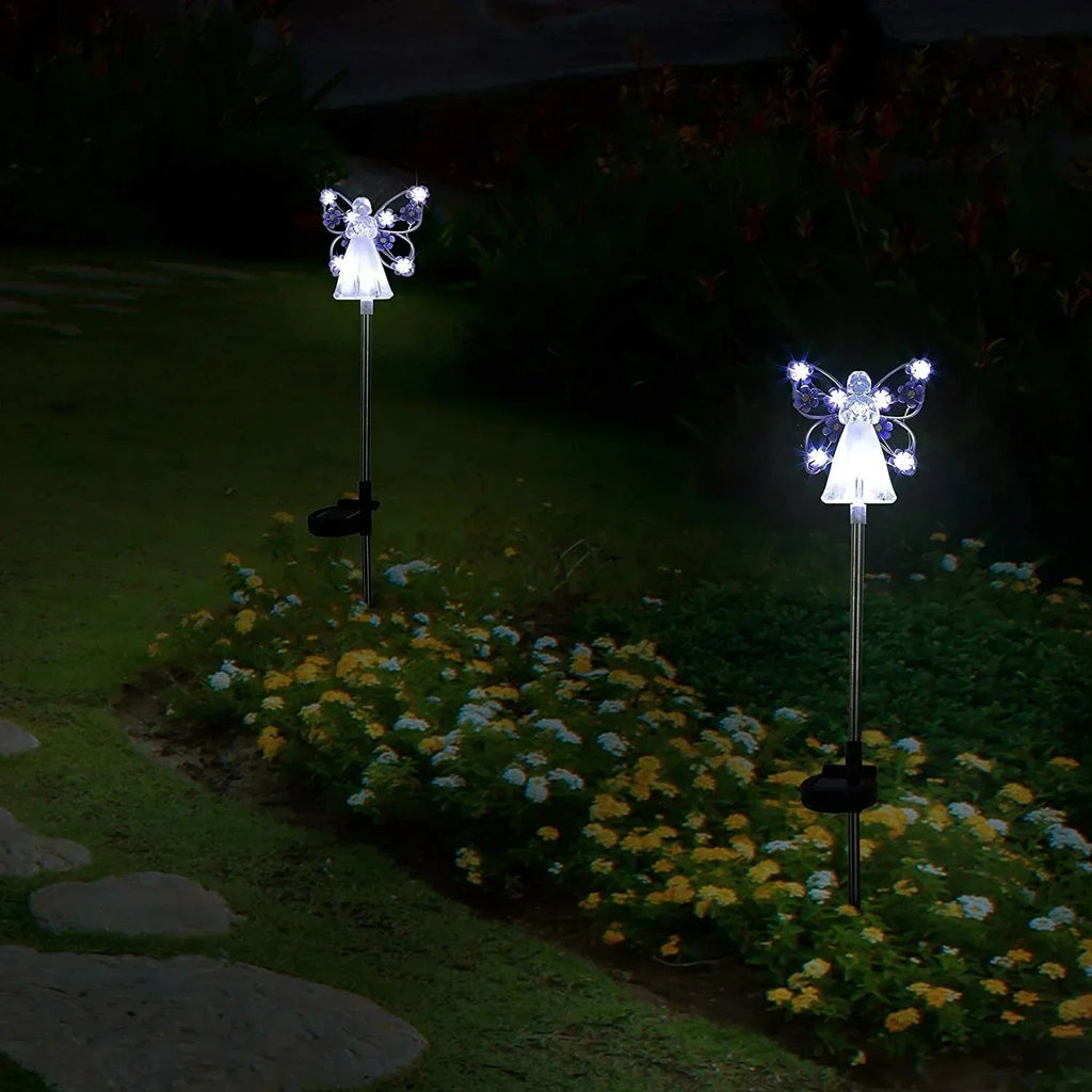 ضوء حديقة خارجي أنيق على شكل ملاك شمسي LED بتصميم مقاوم للعوامل الجوية