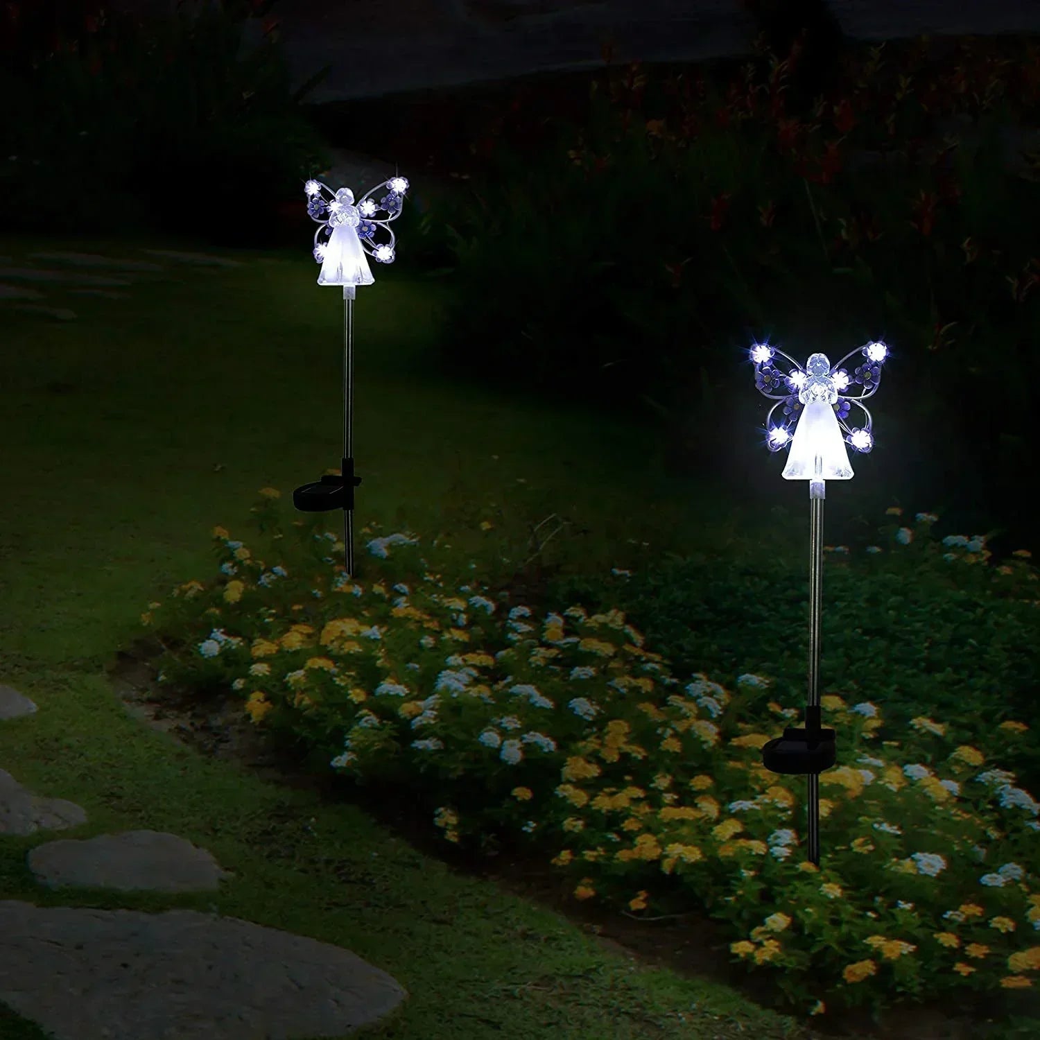 ضوء حديقة خارجي أنيق على شكل ملاك شمسي LED بتصميم مقاوم للعوامل الجوية