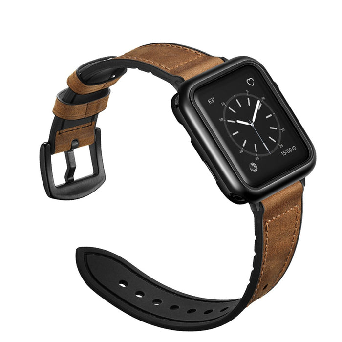 Curea de lux Aurora din piele naturală pentru Apple Watch Pro
