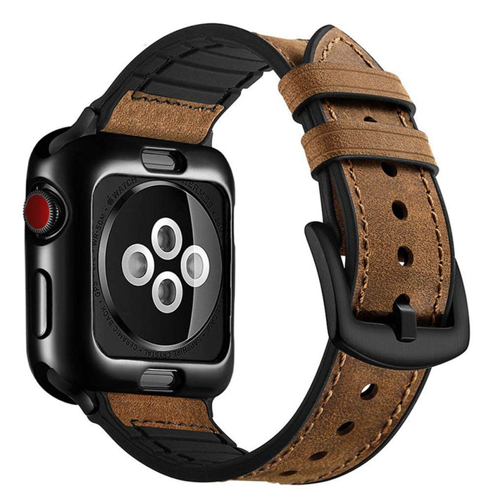 Curea de lux Aurora din piele naturală pentru Apple Watch Pro