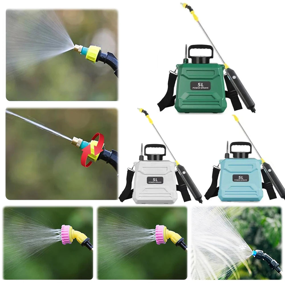Bomba de Pulverização Portátil Hydropro 5L com Bocal Ajustável e Recarga USB