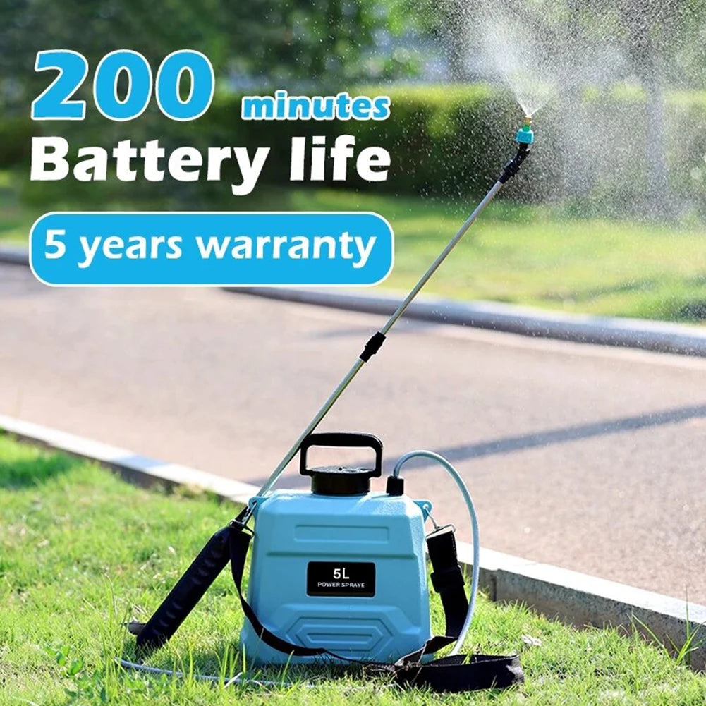 Bomba de Pulverização Portátil Hydropro 5L com Bocal Ajustável e Recarga USB