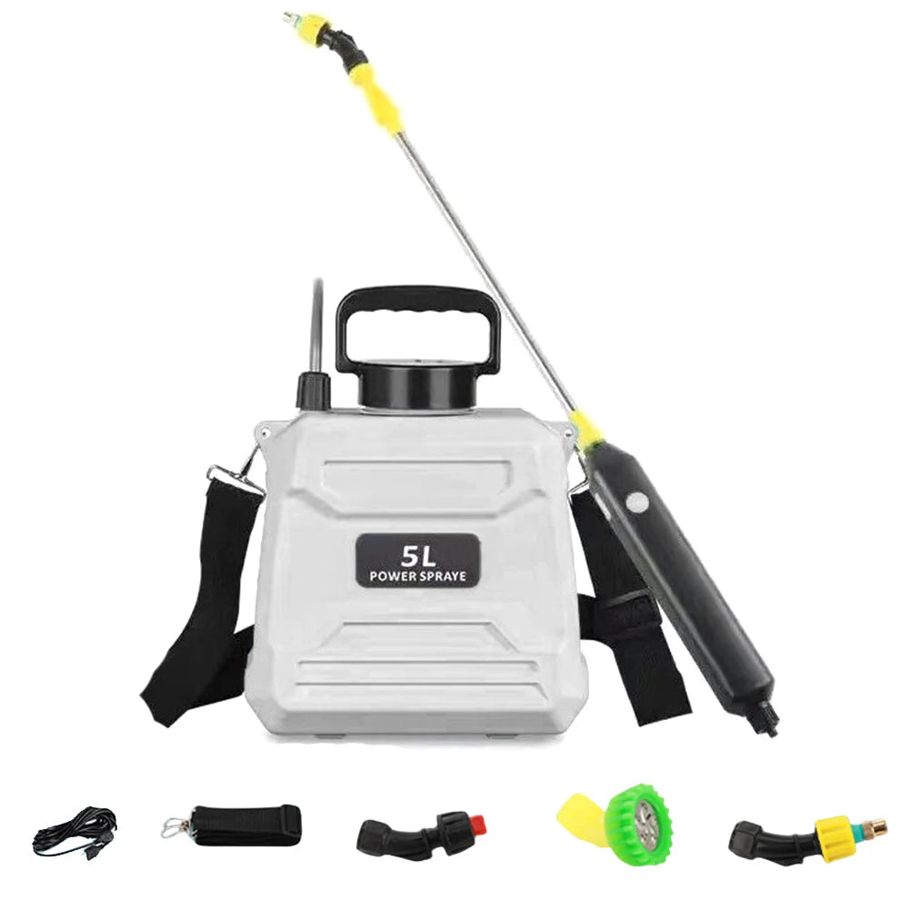 Bomba de Pulverização Portátil Hydropro 5L com Bocal Ajustável e Recarga USB
