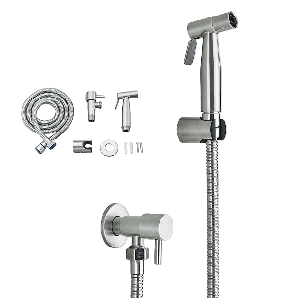 AquaGuard Bidet Sprayer In Stainless Steel For Toilet Cleaning