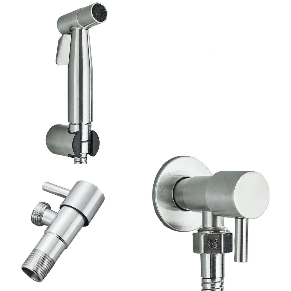 AquaGuard Bidet Sprayer In Stainless Steel For Toilet Cleaning