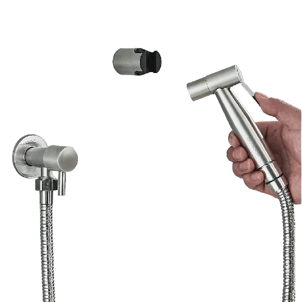 AquaGuard Bidet Sprayer In Stainless Steel For Toilet Cleaning