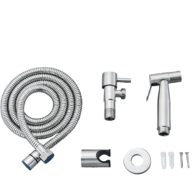 AquaGuard Bidet Sprayer In Stainless Steel For Toilet Cleaning