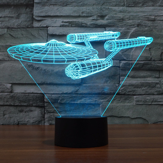 Lumora LED-lampa Flerfärgad Optisk illusion Enterprise Star Trek-inspirerat skepp