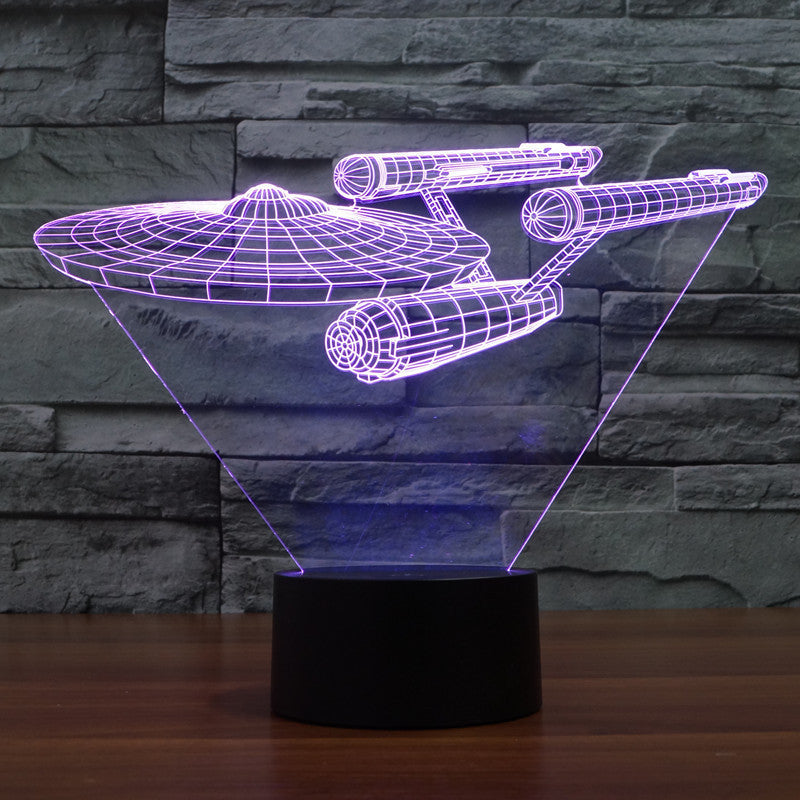 Lumora LED-lampa Flerfärgad Optisk illusion Enterprise Star Trek-inspirerat skepp