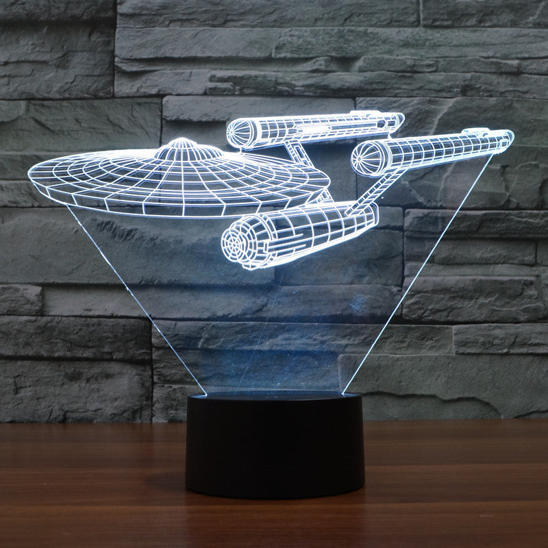 Lumora LED-lampa Flerfärgad Optisk illusion Enterprise Star Trek-inspirerat skepp