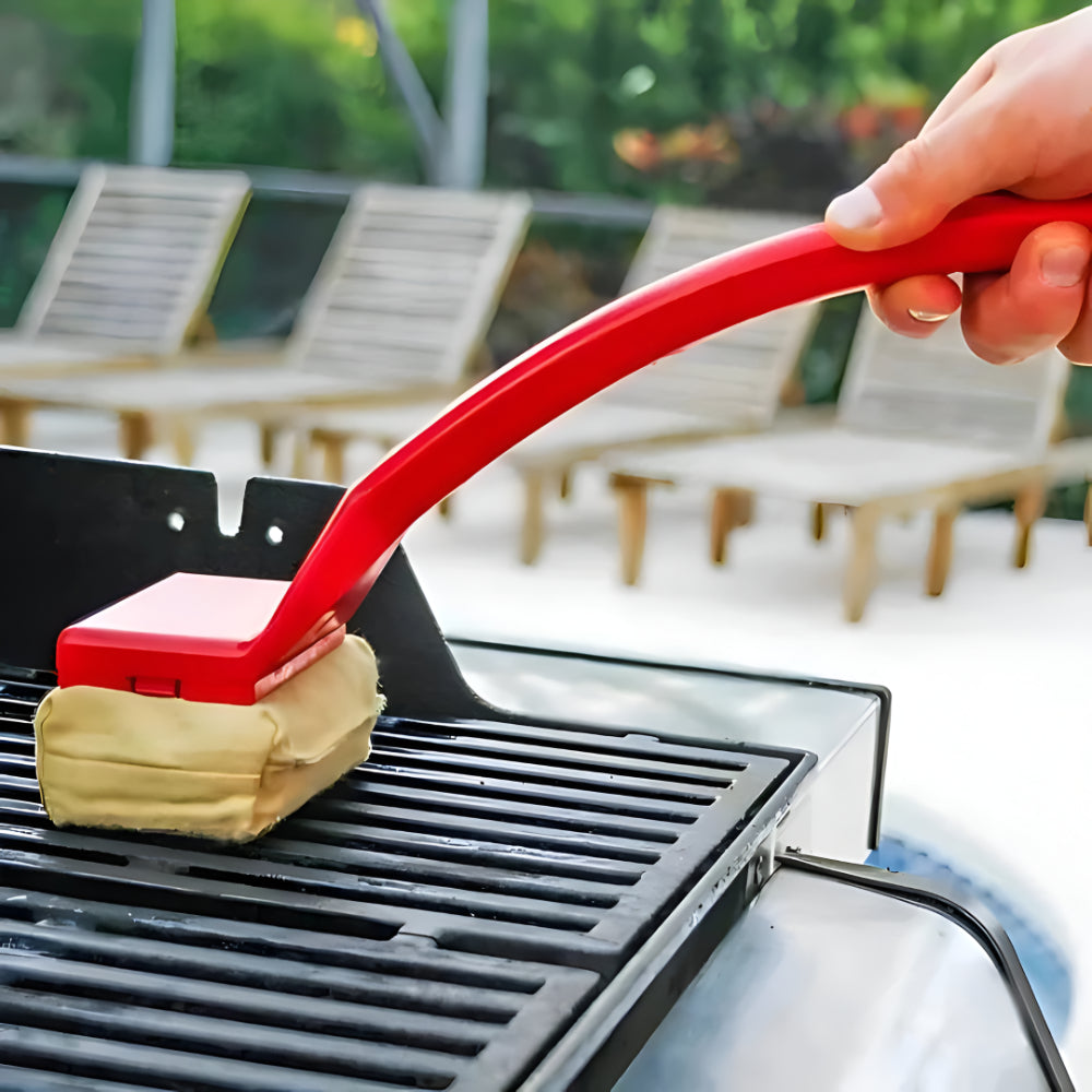 Uzun Saplı Buharlı Izgara Temizleme Fırçası - Güvenli ve Çiziksiz Barbekü Temizliği İçin