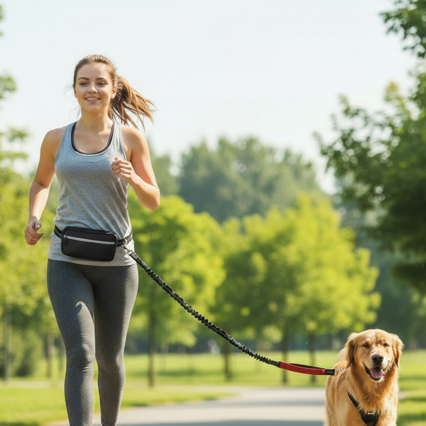 Wanderwalk ergonomiskt hundkoppel och sele för händerfria promenader