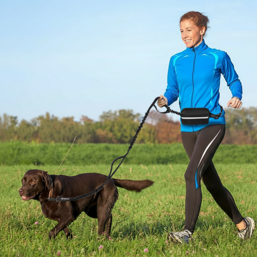 Wanderwalk ergonomiskt hundkoppel och sele för händerfria promenader
