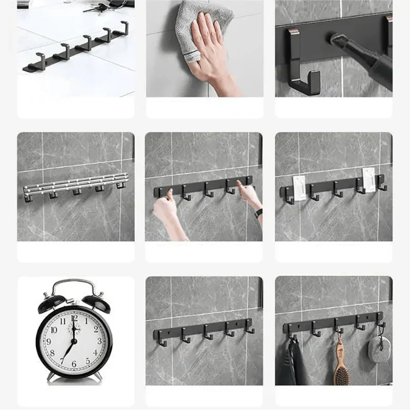 Sturdy Harborstone Wall Mount Coat Rack And Black Hooks