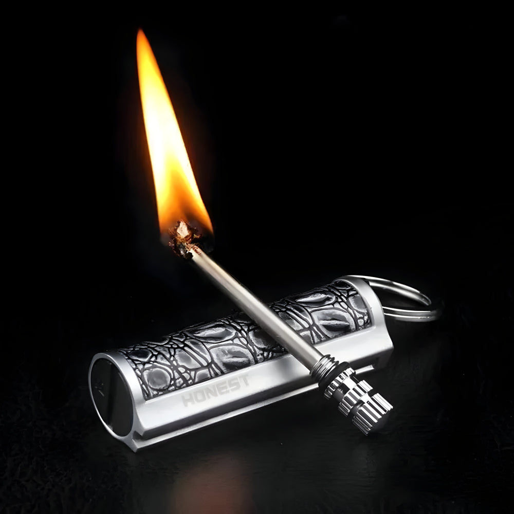 Feuerstein-Feuerstarter-Schlüsselanhänger, wasserdicht, für Survival- und EDC-Ausrüstung