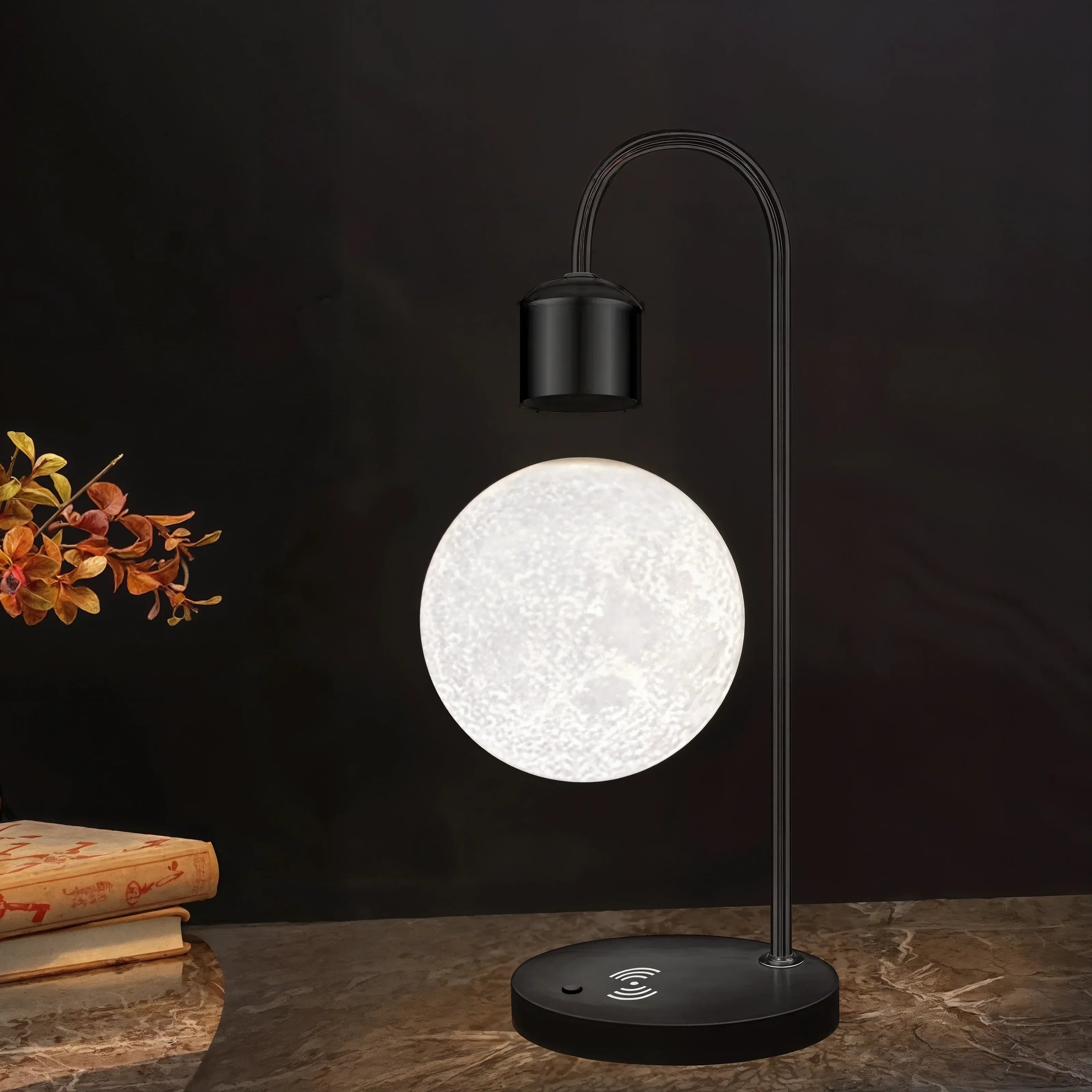 LuminoMoon Floating Moon LED Table Lamp for Bedroom and Study