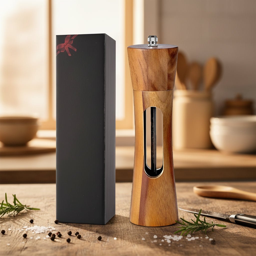 Millhaven Wooden Salt And Pepper Mills Adjustable Grinder