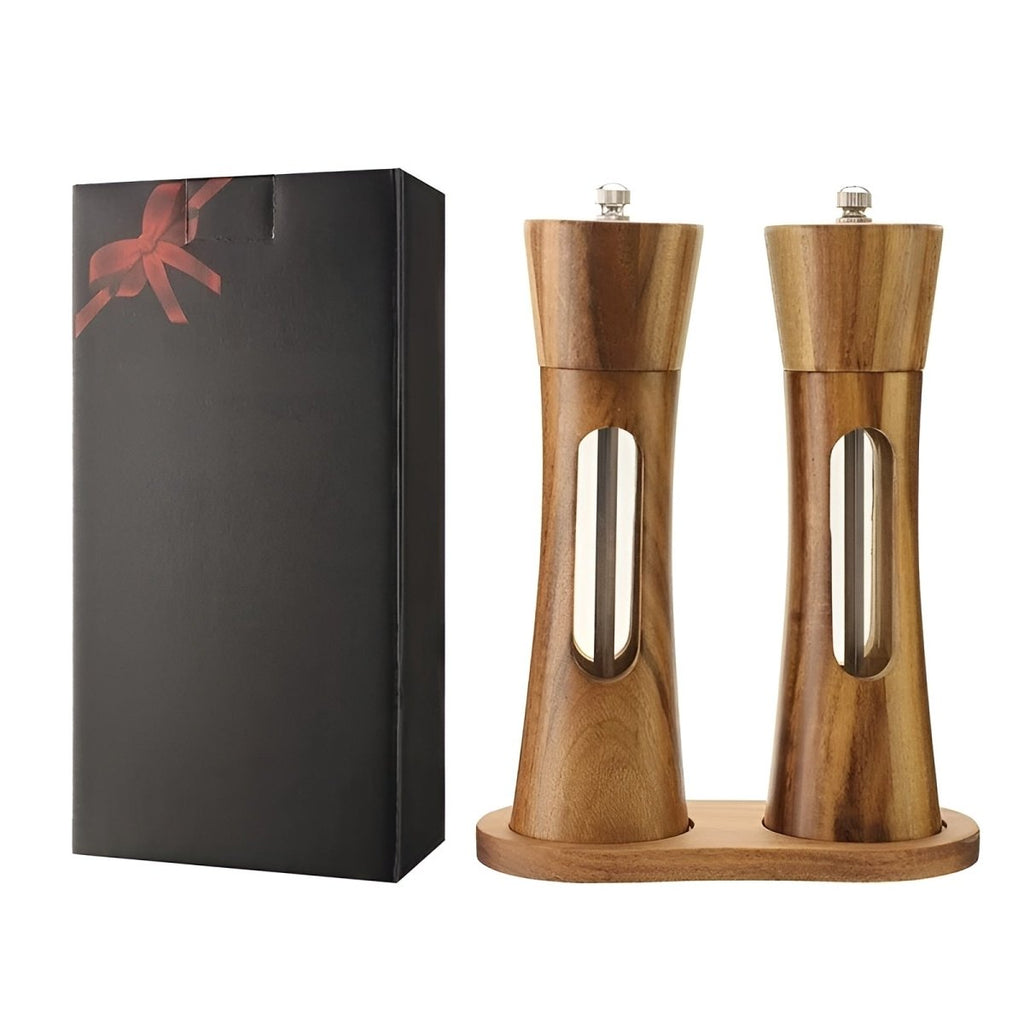 Millhaven Wooden Salt And Pepper Mills Adjustable Grinder