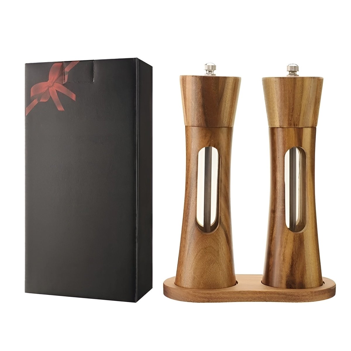 Millhaven Wooden Salt And Pepper Mills Adjustable Grinder