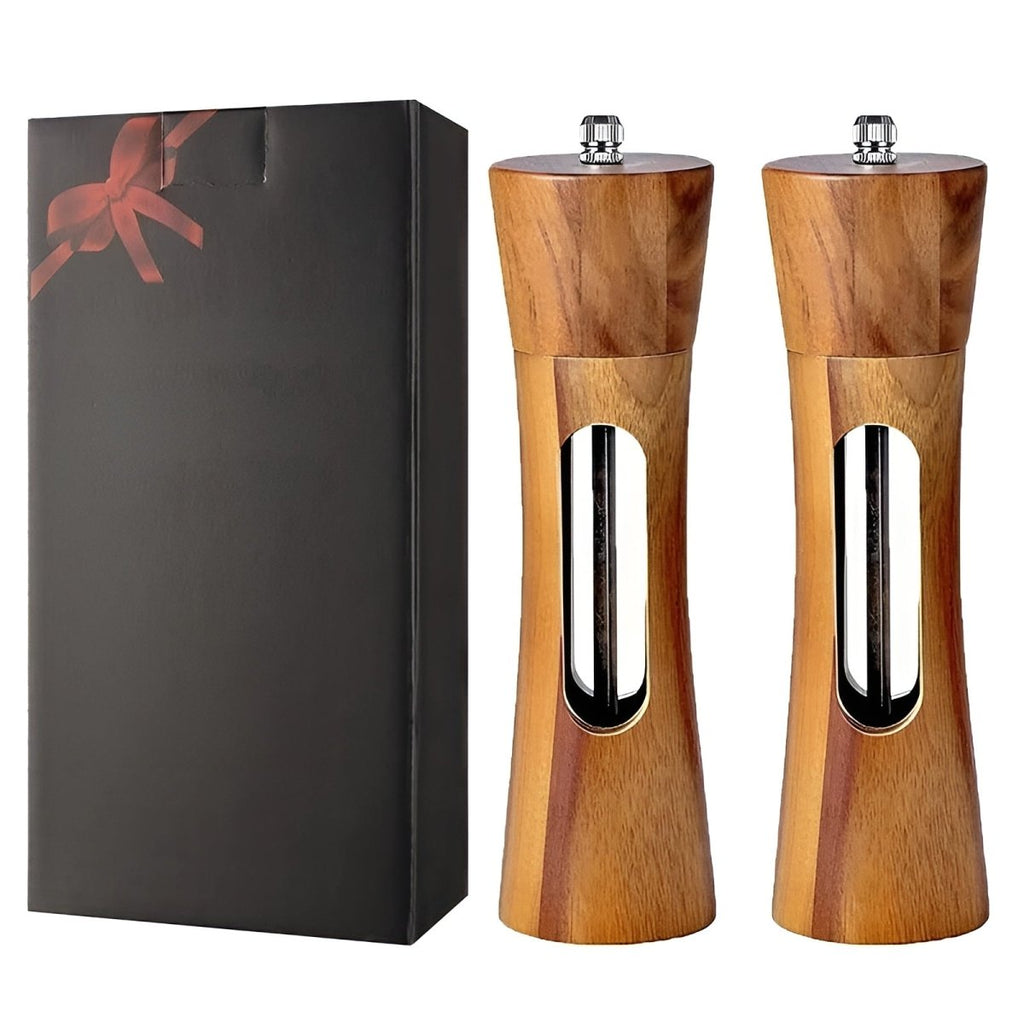 Millhaven Wooden Salt And Pepper Mills Adjustable Grinder