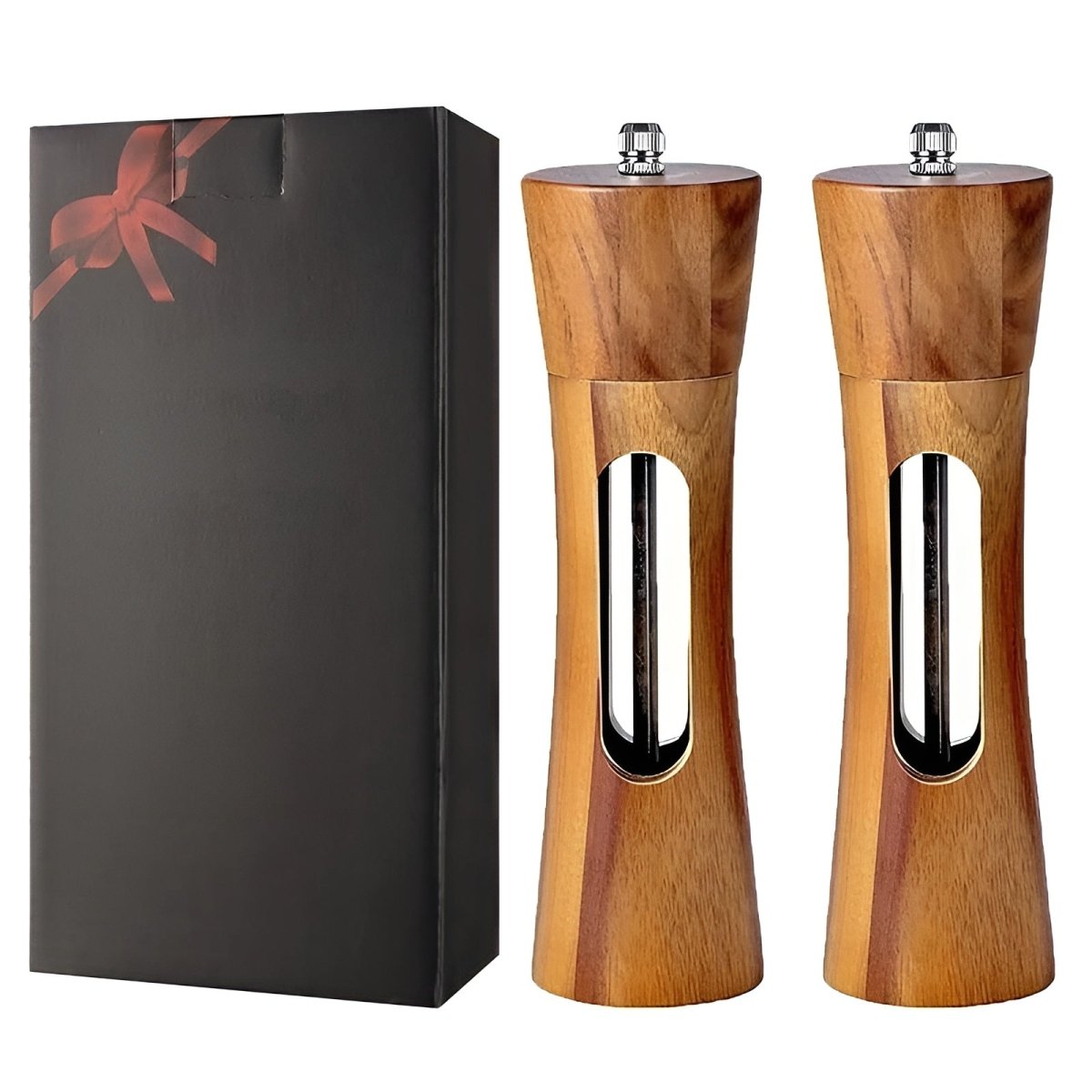 Millhaven Wooden Salt And Pepper Mills Adjustable Grinder