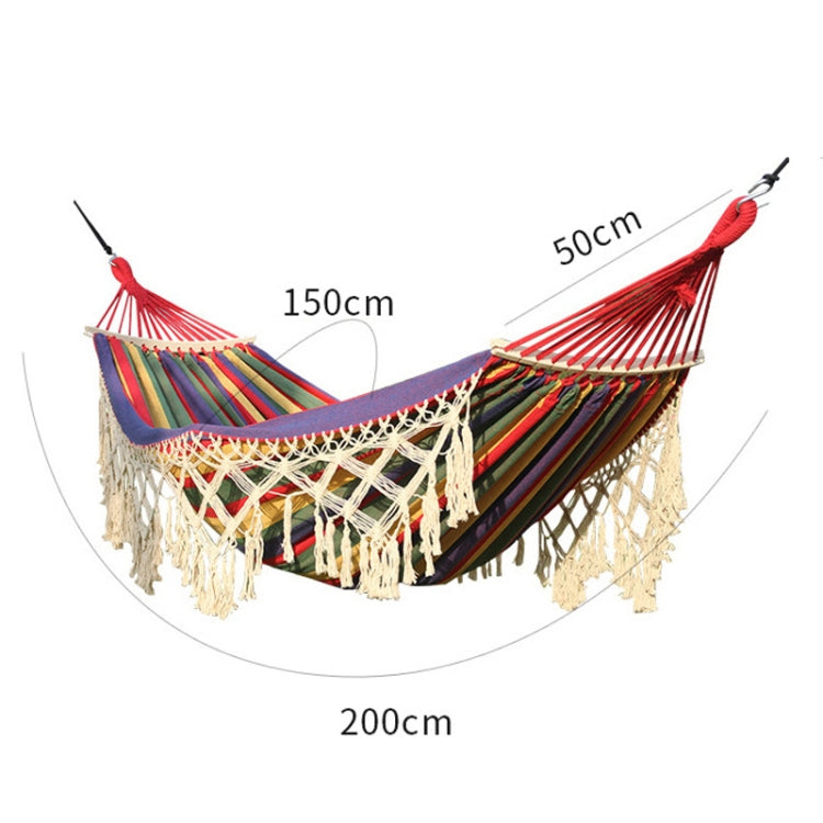 Double Outdoor Canvas Hammock For Camping, White, 200 X 150 Cm, With Pole