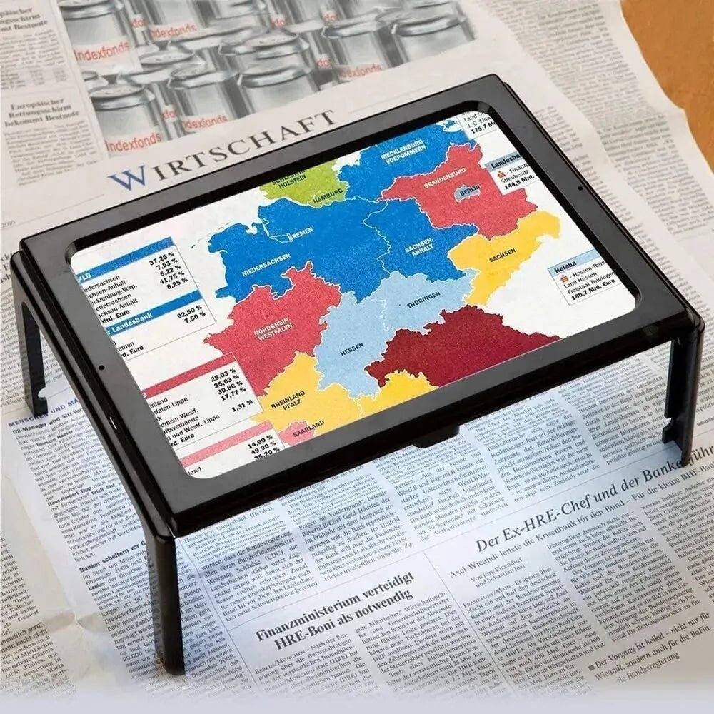 Pageview taitettava 3x suurennuslasi integroidulla LED-valolla selkeään lukemiseen