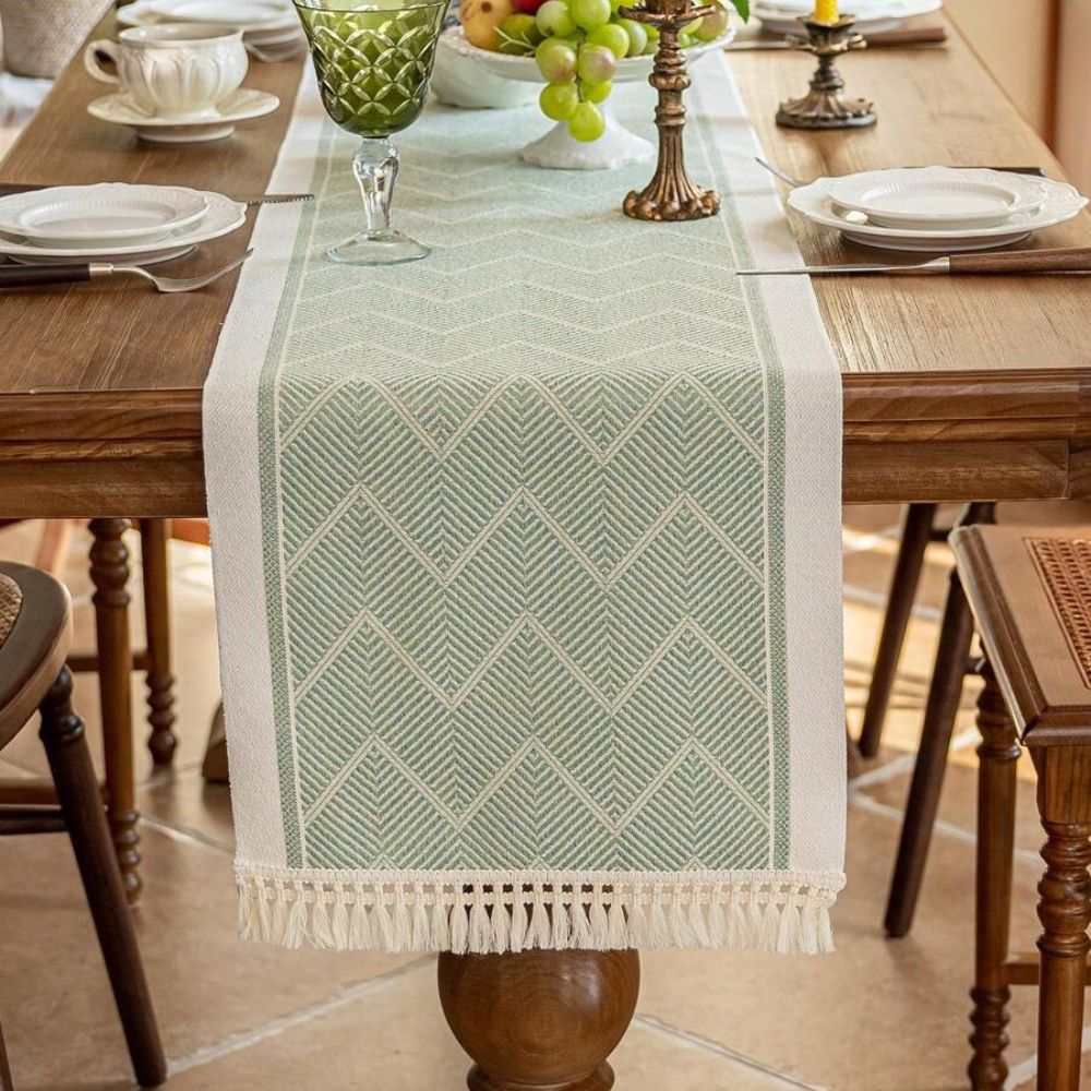 Chemin de table tissé premium NestCraft motif grès pour décoration intérieure