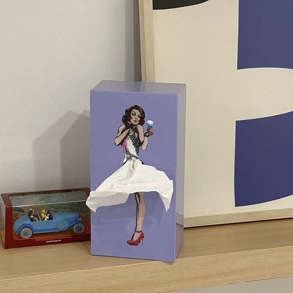 Funfold verspielte Taschentuchbox mit Rock-Design für Wohnkultur