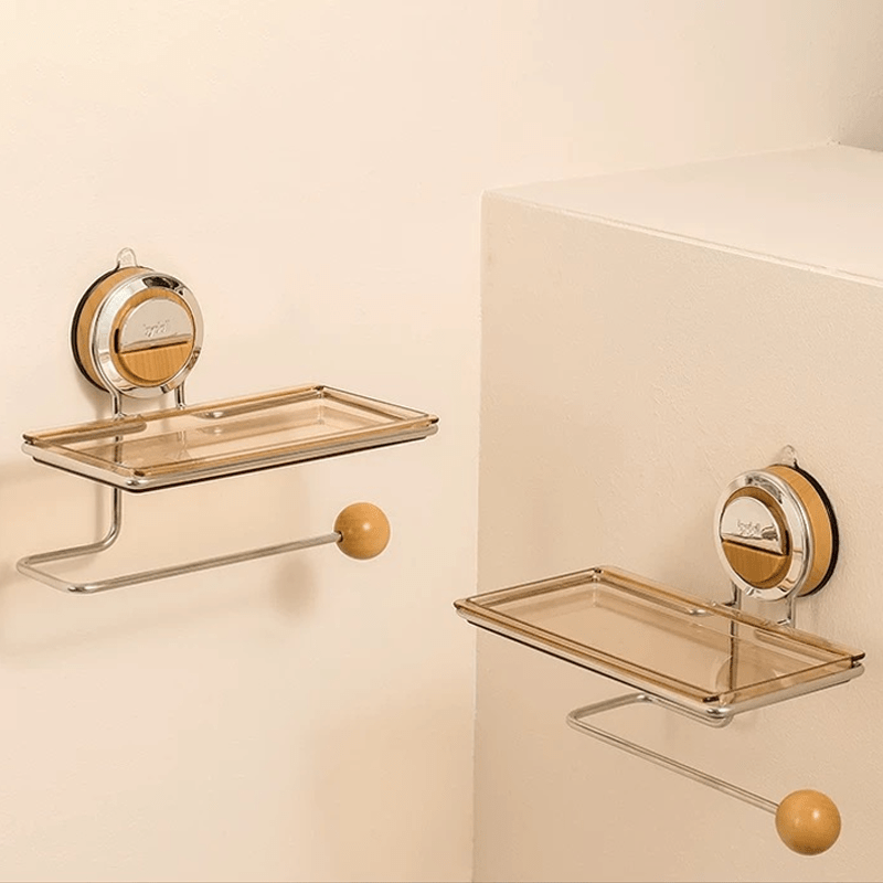 Portarrollos de papel higiénico AeroGrip de acero inoxidable sin taladro con succión para baños
