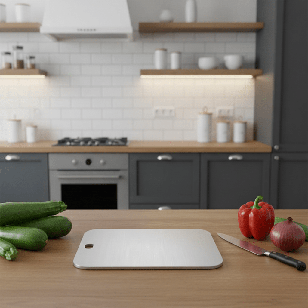 Planche à découper en titane NovaCore, hygiénique, double face, compatible couteaux, pour cuisiniers amateurs