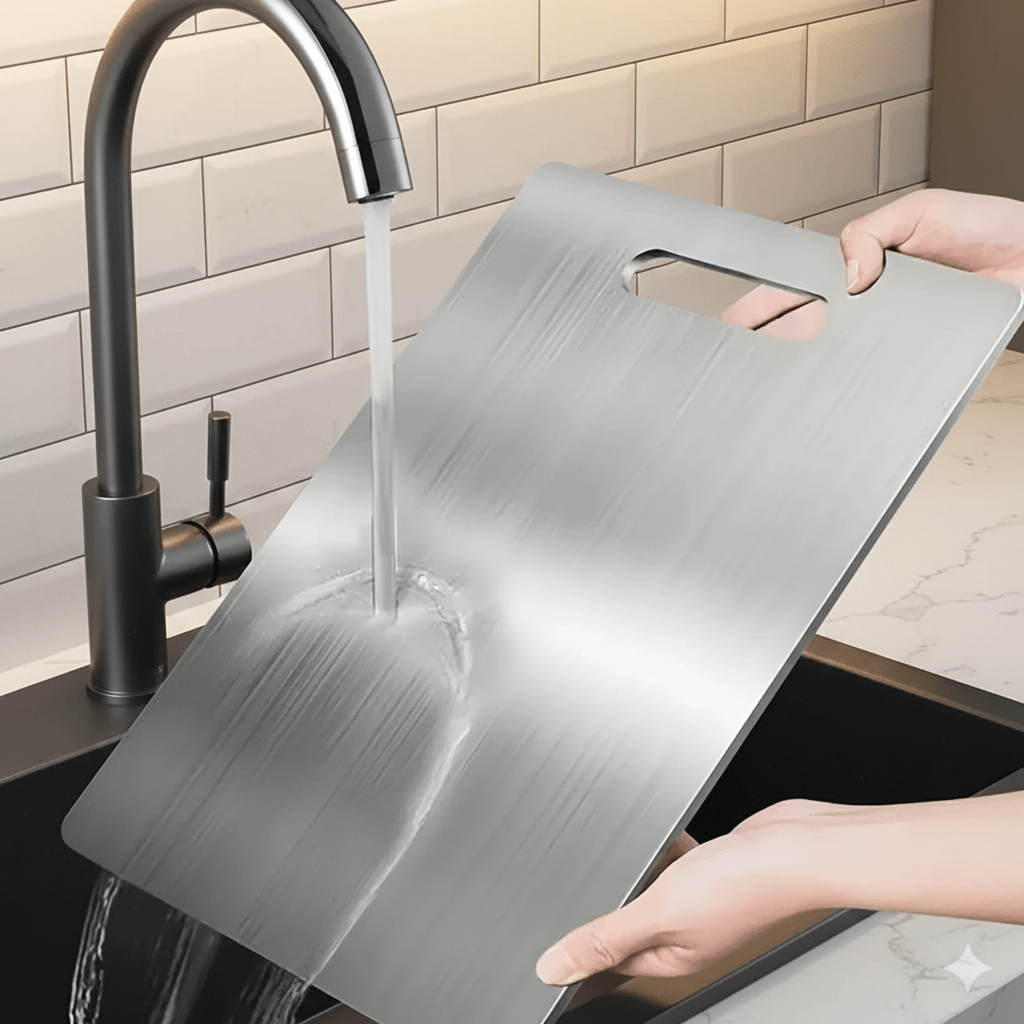 Planche à découper en titane NovaCore, hygiénique, double face, compatible couteaux, pour cuisiniers amateurs