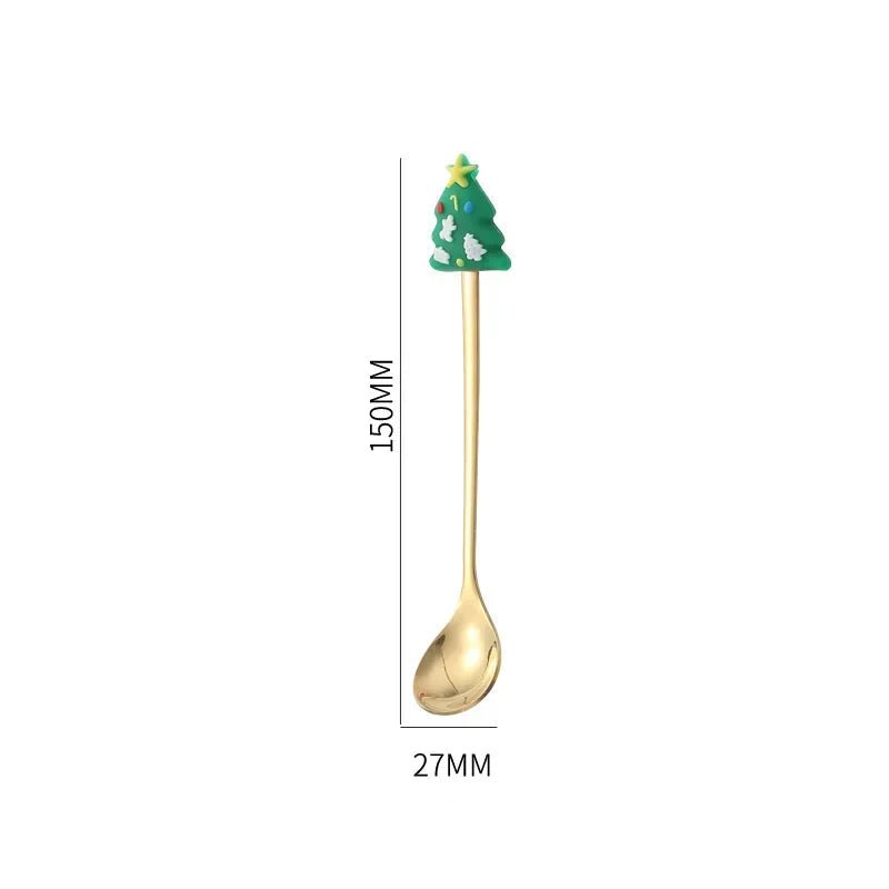 Conjunto de Colher e Garfo JollyFork para Natal com Motivos Festivos para Mesas de Férias