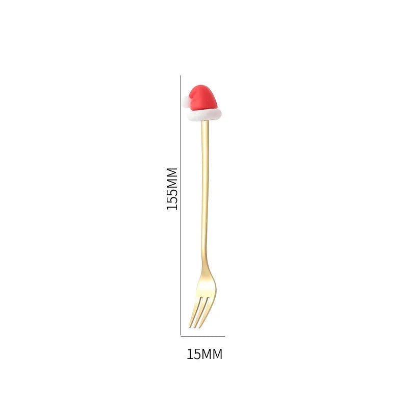 Conjunto de Colher e Garfo JollyFork para Natal com Motivos Festivos para Mesas de Férias