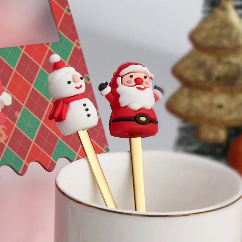 Conjunto de Colher e Garfo JollyFork para Natal com Motivos Festivos para Mesas de Férias