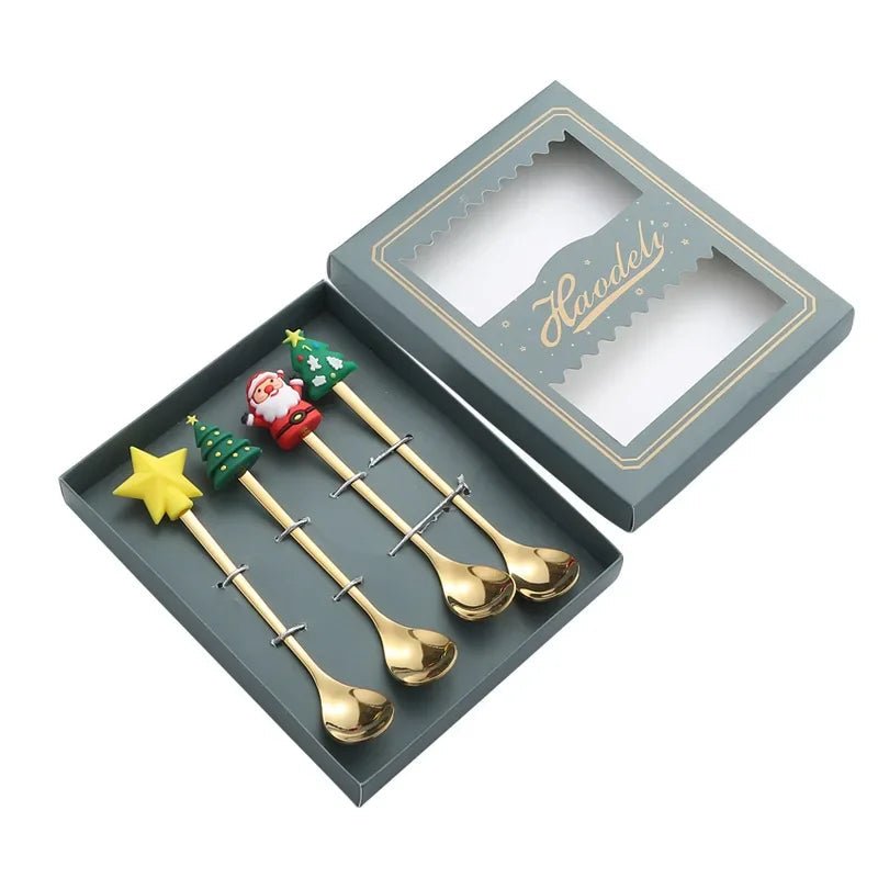Conjunto de Colher e Garfo JollyFork para Natal com Motivos Festivos para Mesas de Férias