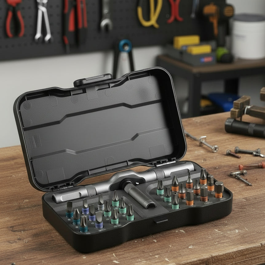 Juego de destornilladores NovaGrip compacto 24 en 1 para almacenamiento fácil